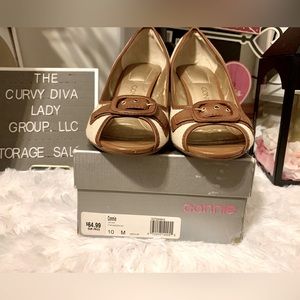 Connie - Lenore canvas & leather heels